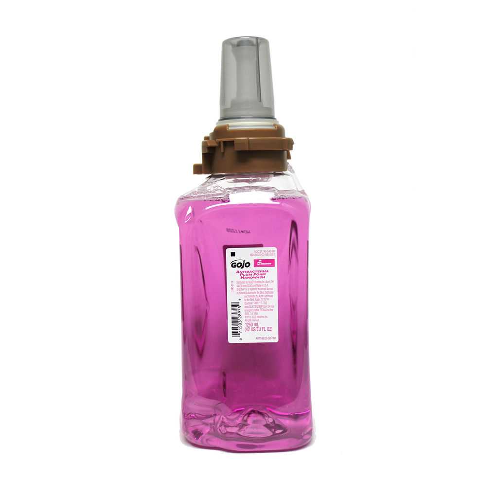 AbilityOne 8520016407213 Skilcraft Gojo Antibacterial Plum Foam Handwash - Plum Scent - 42.3 Fl Oz (1250 Ml) - Bio-Based Anti-Bacterial