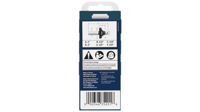 Bosch 85294MC 1/4 In. X 1/2 In. Carbide-Tipped Roundover Router Bit