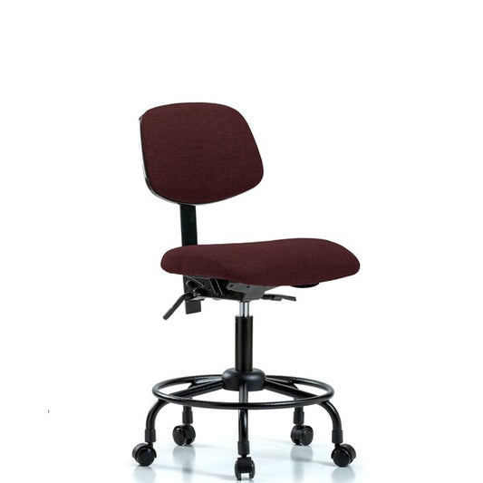 Blue Ridge Ergonomics FDHCH-RT-T0-A0-RG-F41 Rutledge Fabric Chair - Desk Height with Round Tube Base & Stationary Glides in Burgundy Fabric