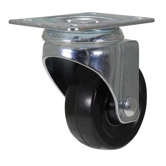 Vestil CST-VE-3X1RU-S Rubber Swivel Caster 3 In. Diameter x 1 In. Width 198 Lb. Capacity Black