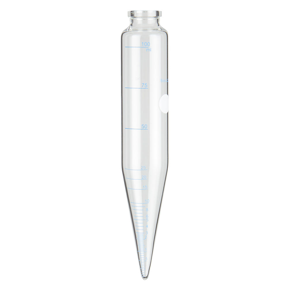 Globe Scientific 8600108 Centrifuge Tube Glass Conical Bottom 8 Inch Oil Centrifuge Tube 100mL
