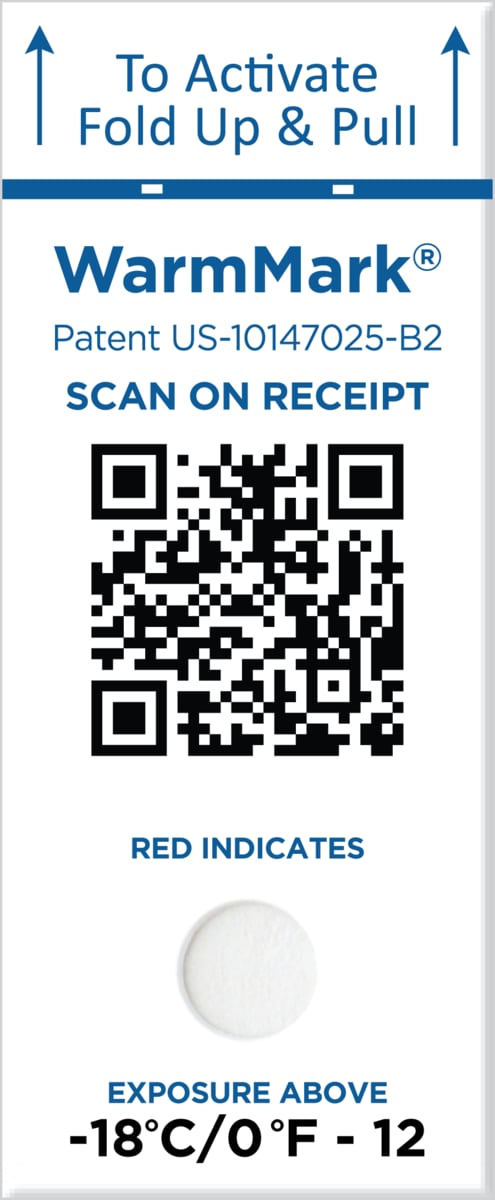 SpotSee WM -18/0-SQ WarmMark QR -18C/0F 12 hour Single-Window