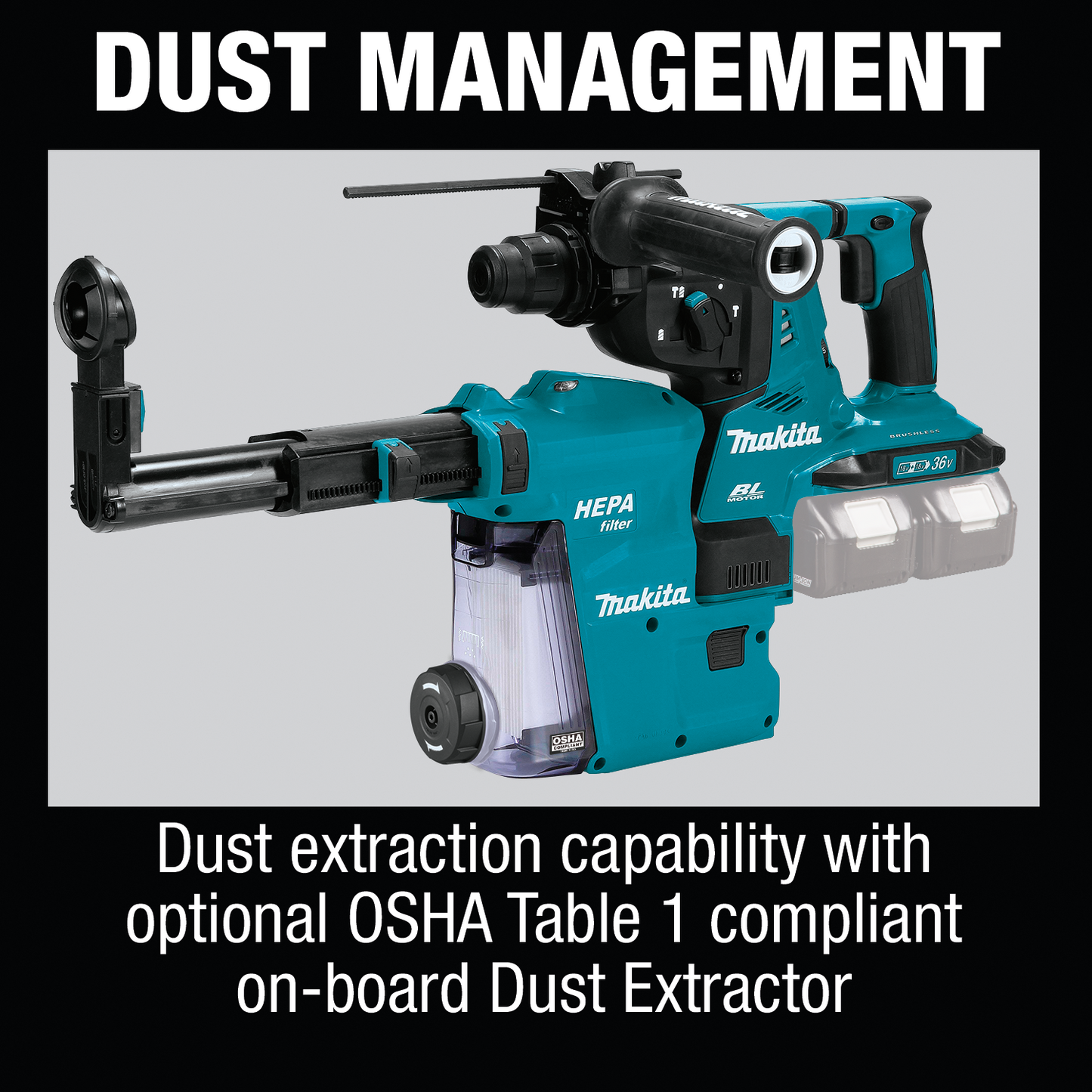 Makita XRH08Z 36V (18V X2) LXT® Brushless 1‘1/8" SDS‘PLUS AVT® Rotary Hammer, Tool Only