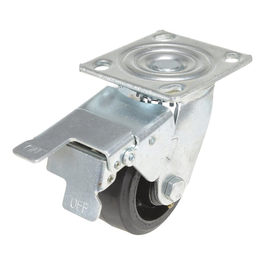 Vestil CST-VE-4X2MR-SWTB Rubber Swivel With Total Brake Caster 4 In. Diameter x 2 In. Width 396 Lb. Capacity Black