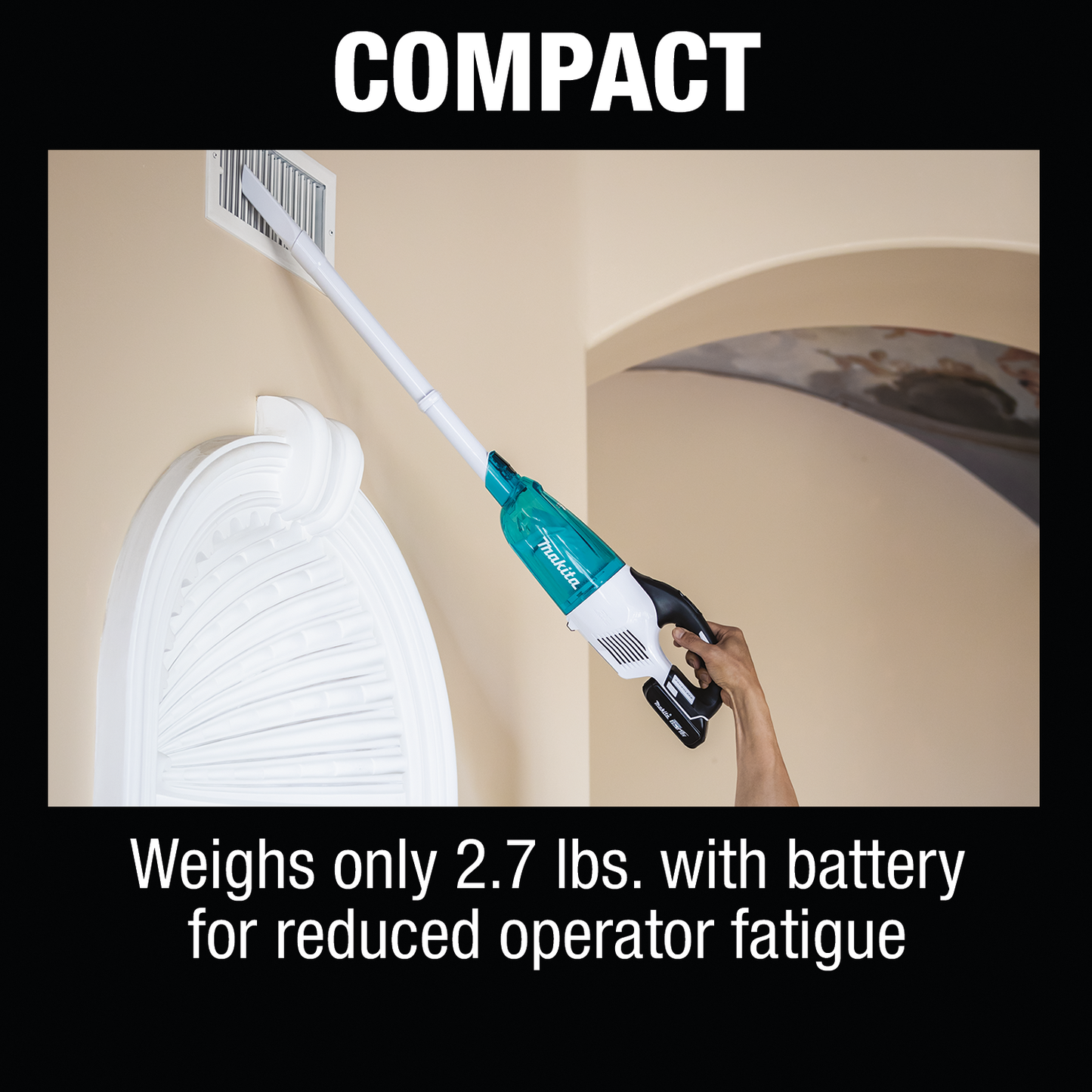 Makita XLC03R1WX4 18V LXT® Lithium‘ion Compact Brushless Cordless Vacuum Kit, Trigger w/ Lock (2.0Ah)