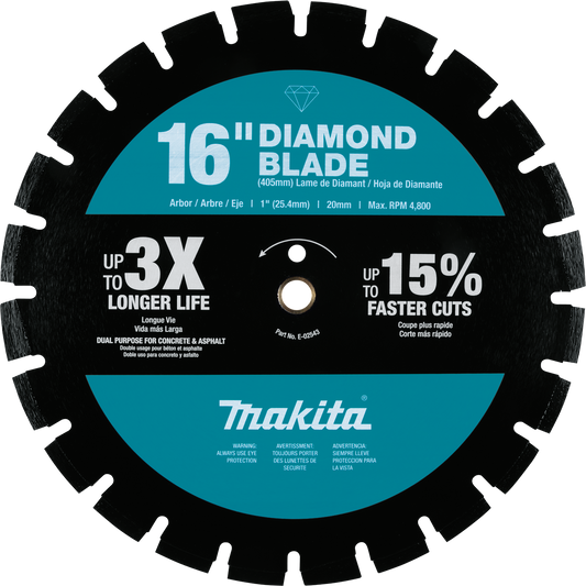 Makita E-02543 16" Diamond Blade, Segmented, Dual Purpose