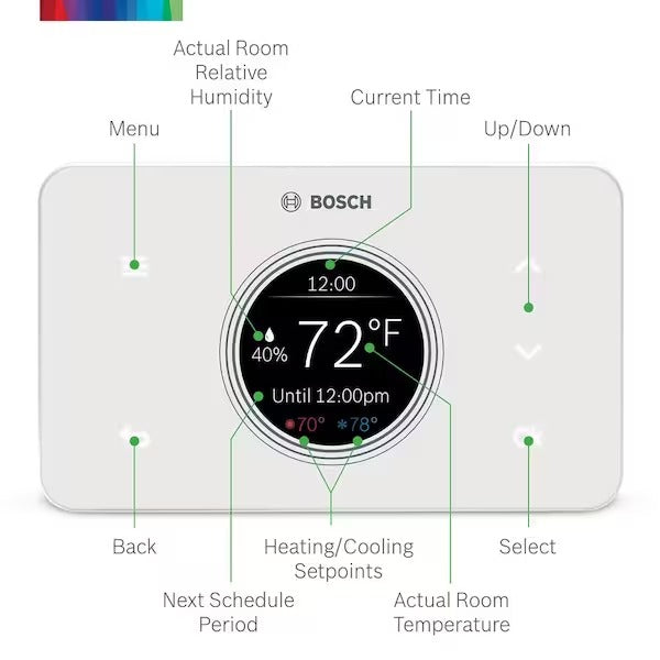 Bosch 8733952994 BCC050 Connected Control White 7- Day Programmable Thermostat with Wi-Fi Compatibility