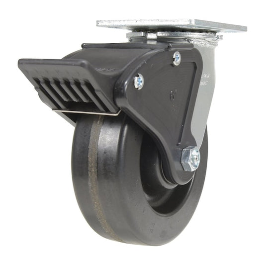 Vestil CST-VE-6X2PH-SWTB Phenolic Swivel With Total Brake Caster 6 In. Diameter x 2 In. Width 1200 Lb. Capacity Black