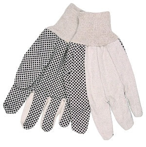 MCR Safety 8808 Dotted Canvas Work Gloves Clute Pattern with Knit Wrist Cotton Polyester Blend Straight Thumb (1 DZ)