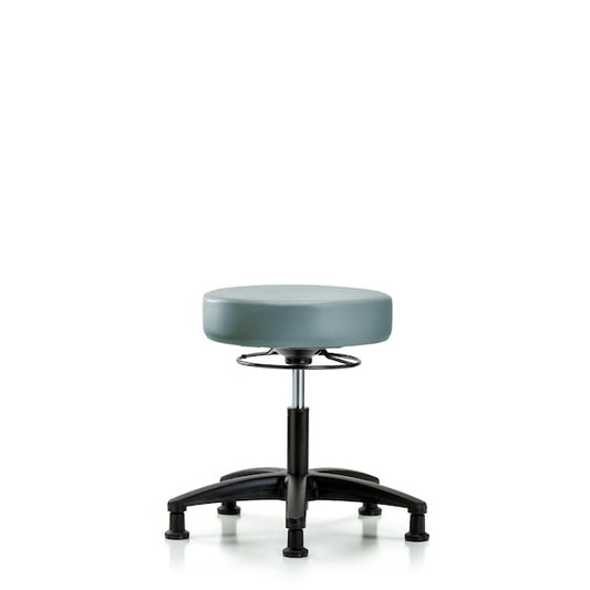 Blue Ridge Ergonomics VDHSO-RG-RG-8822 Rutledge Vinyl Stool without Back - Desk Height with Stationary Glides in Storm Supernova™ Vinyl