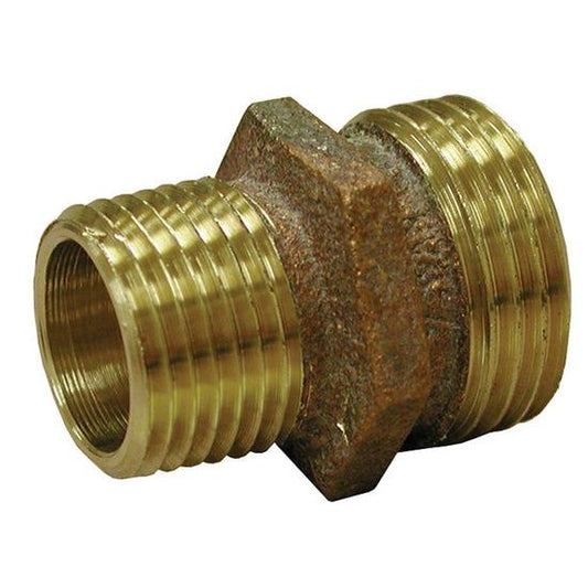 Jones Stephens G20002 3/4" MHT x 1/2" MPT Brass Garden Hose Adapter