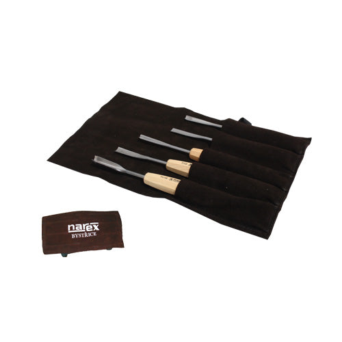 Narex Tools 894510 Set Of Carving Chisels In Leather Tool Roll