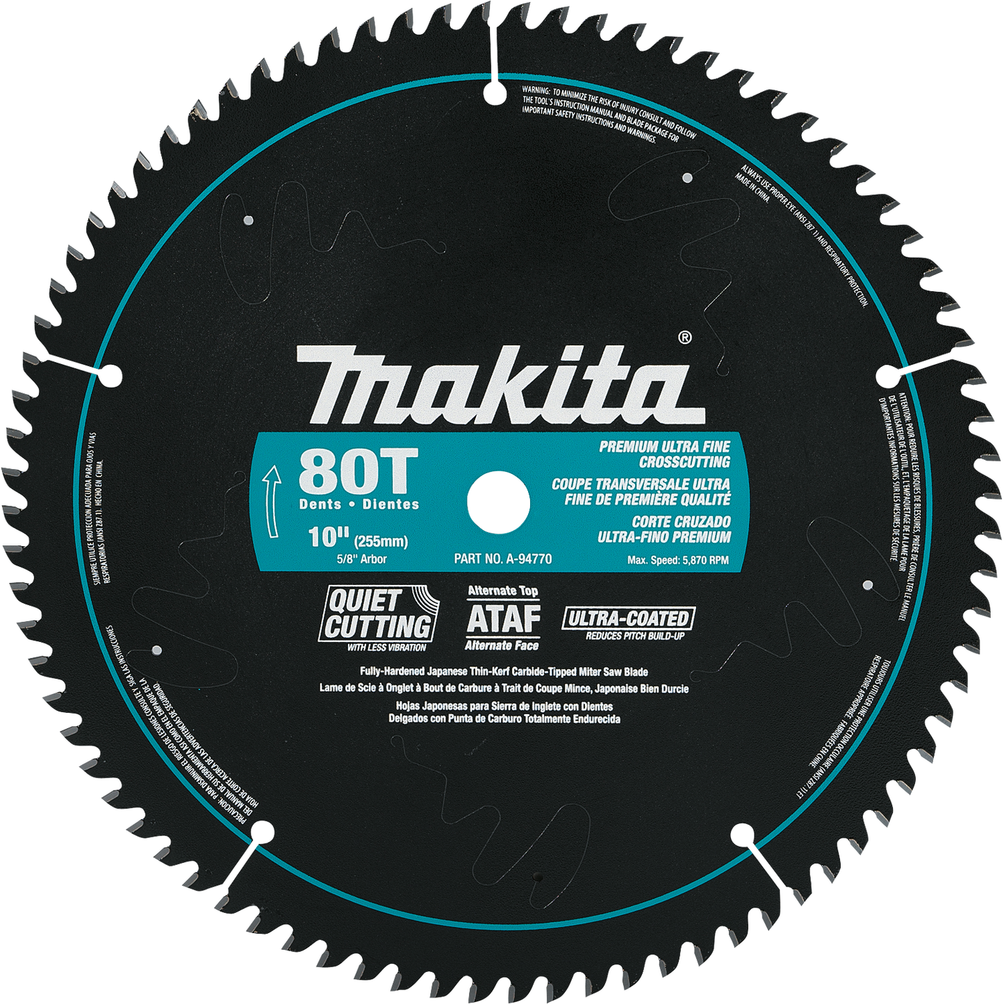 Makita A-94770 10" 80T Ultra‘Coated Miter Saw Blade