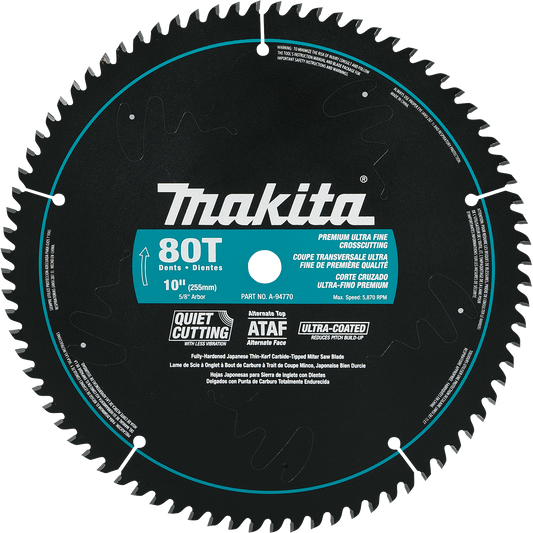 Makita A-94770 10" 80T Ultra‘Coated Miter Saw Blade