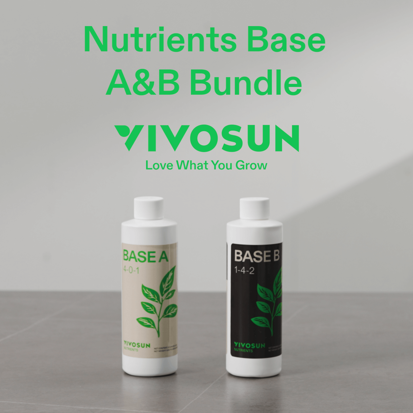 Vivosun Nutrients Base A & B Bundle, Liquid Fertilizer Supports Vegetative and Flowering Stage, 8oz