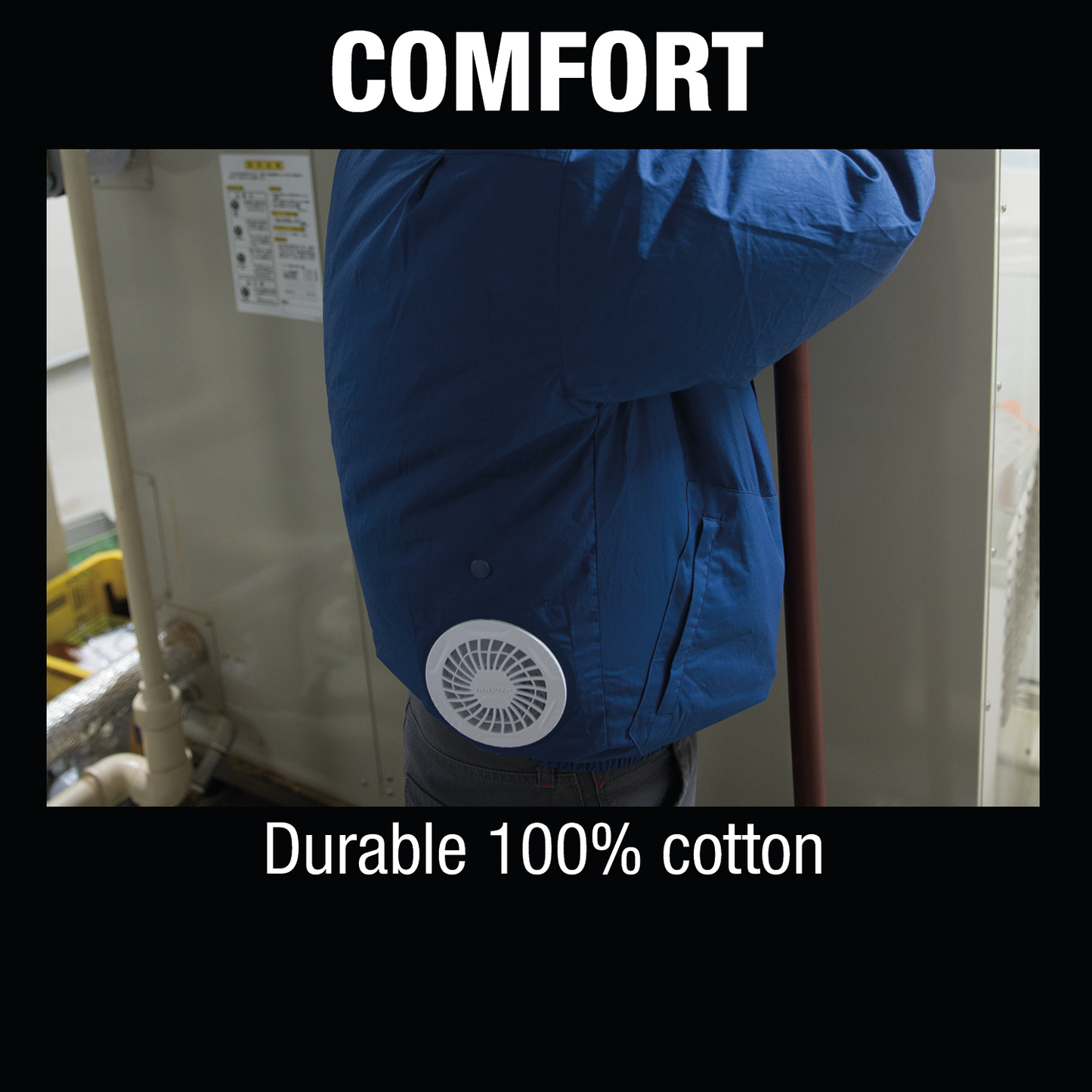 Makita DFJ304Z2XL 18V LXT® Lithium‘Ion Cordless Cotton Fan Jacket, Jacket Only (2XL)