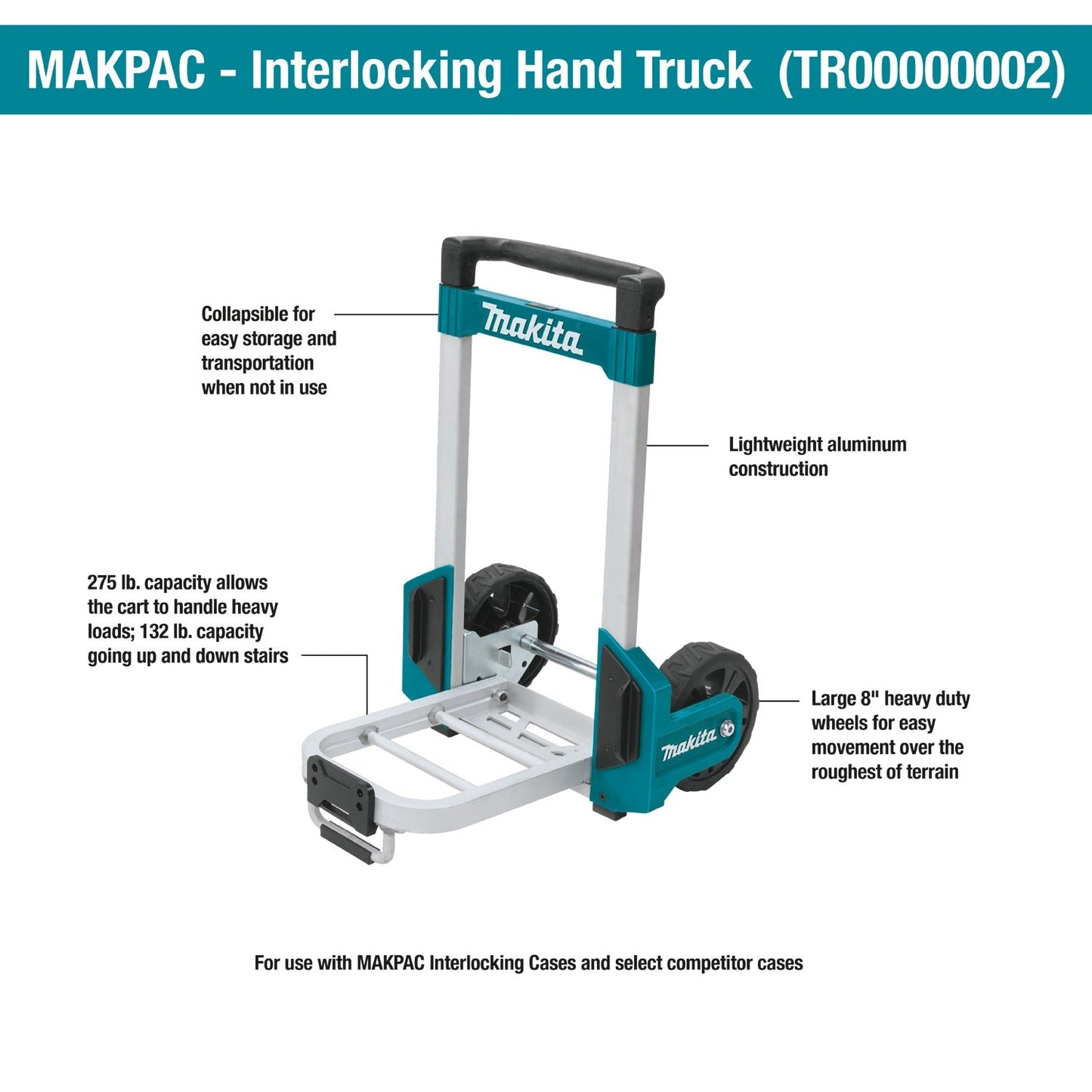 Makita TR00000002 MAKPAC Interlocking Case Hand Truck