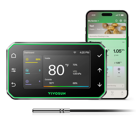 Vivosun GrowHub Controller E42A+ for Grow Tent, Smart Environmental WiFi-Controller with Temperature, Humidity, VPD, Timer, Cycle, Schedule Controls, Cooling