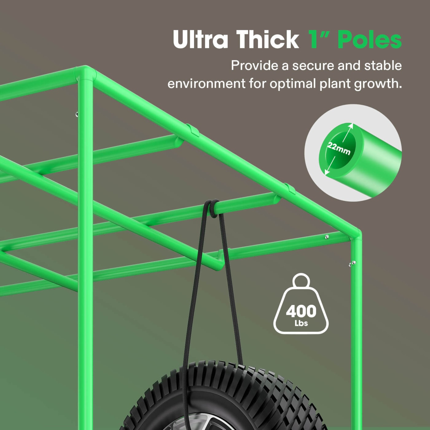 Vivosun Grow Tent Pro 5x10 P105, 12-20 Plants Use, Large Front Window, 60' x 120' x 80', For Indoor Plants Growing
