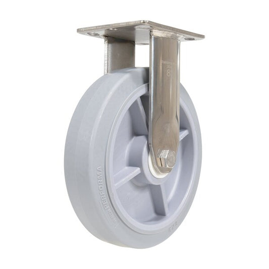 Vestil CST-E-SS-8X2TPR-R Thermoplastic Rubber Rigid Caster 8 In. Diameter x 2 In. Width 675 Lb. Capacity Gray