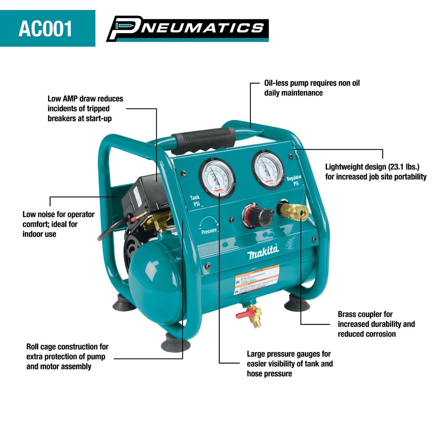 Makita AC001 Compact Air Compressor