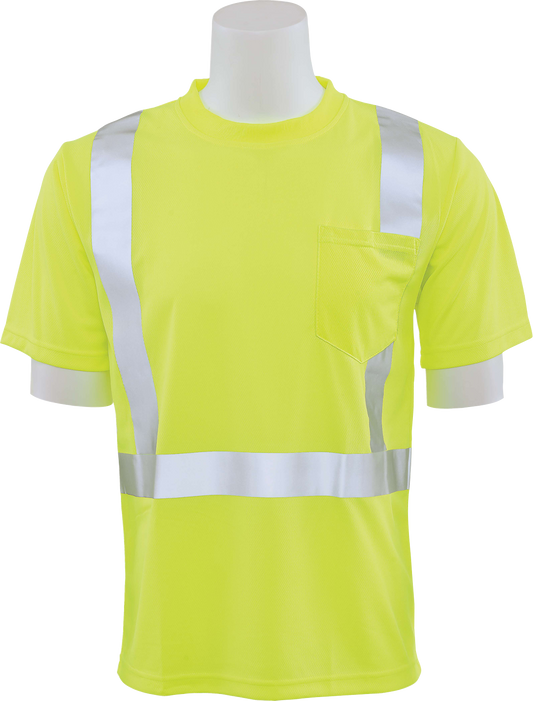 Delta Plus WEL61678HOLG 9006S Type R, Class 2 Birdseye Mesh Short Sleeve T-Shirt, Hi Viz Orange, LG