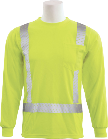 Delta Plus WEL62265HLSM 9007SEG Type R, Class 2 Birdseye Mesh Long Sleeve T-Shirt with Segmented Tape, Hi Viz Lime, SM
