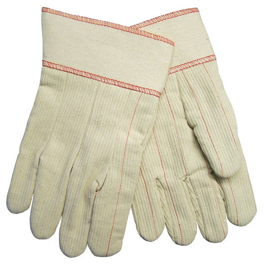 MCR Safety 9018CDPCS Double Palm Work Gloves 18 Ounce Corded Cotton Polyester Blend Clute Pattern with Straight Thumb Safety Cuff (1 DZ)