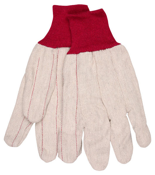 MCR Safety 9018CRPC Double Palm Work Gloves 18-Ounce Cotton/Polyester Canvas Polyester Lining Clute Pattern with Straight Thumb Red Knit Wrist (1 DZ)