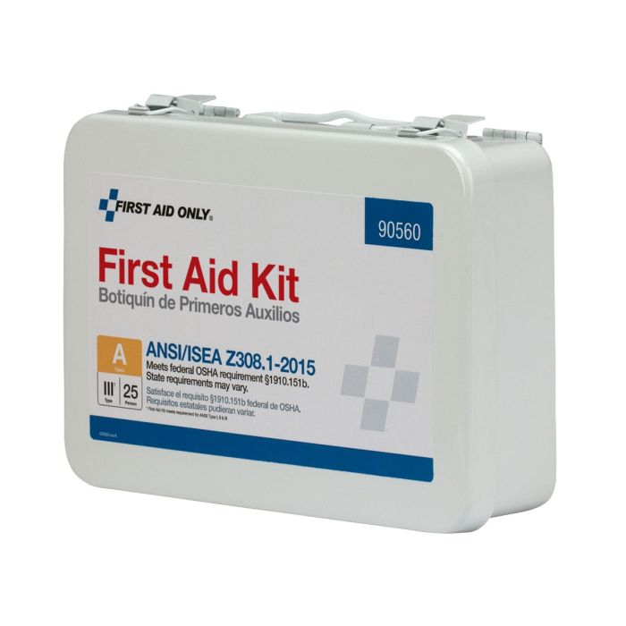 First Aid Only 90560 25 Person First Aid Kit, ANSI 2015 Class A,  Metal Case