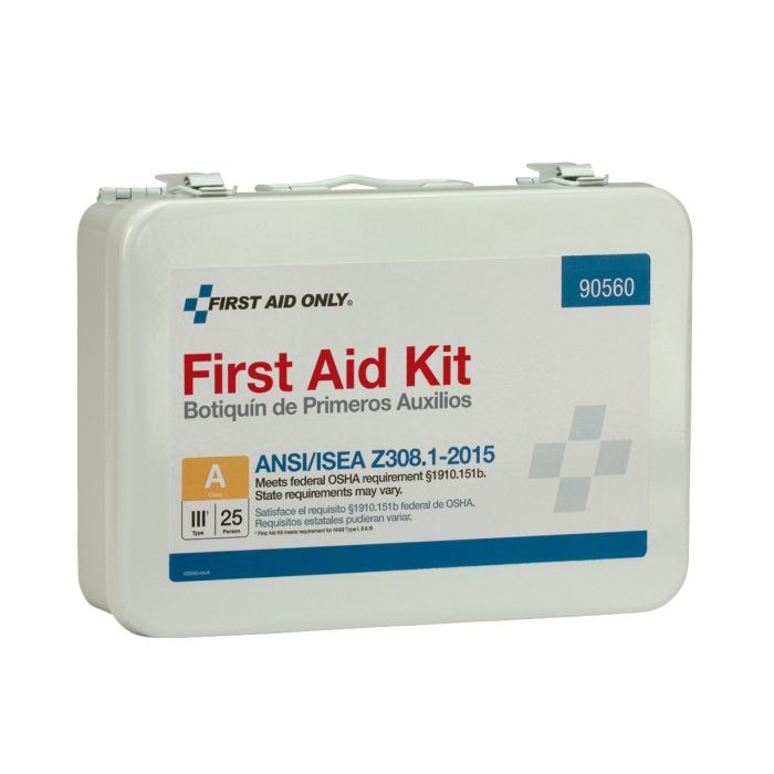 First Aid Only 90560 25 Person First Aid Kit, ANSI 2015 Class A,  Metal Case