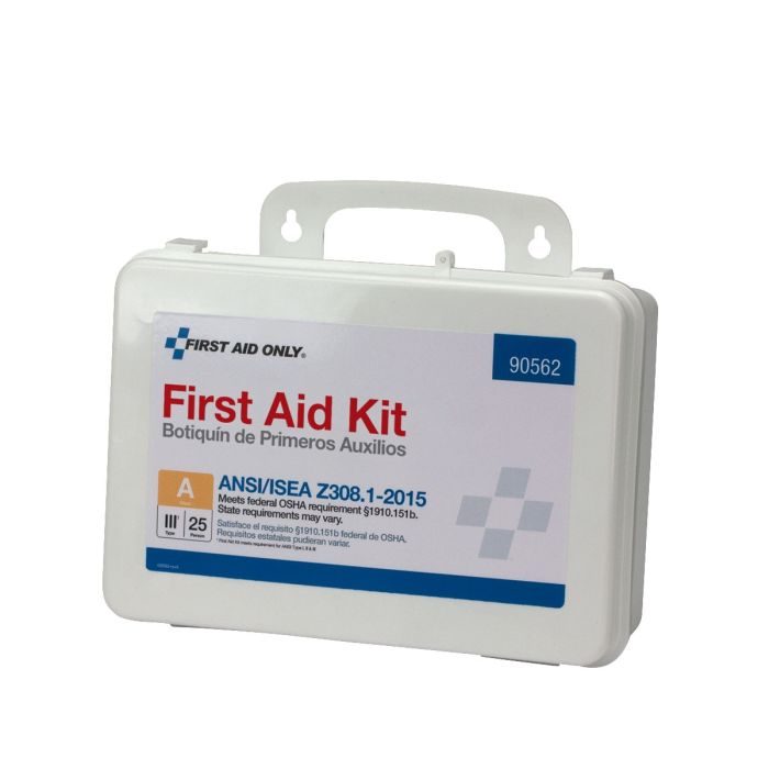 First Aid Only 90562 25 Person First Aid Kit, ANSI 2015 Class A,  Plastic Case