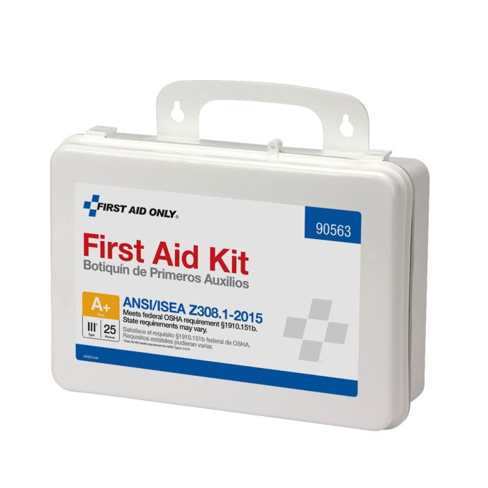 First Aid Only 90563 25 Person First Aid Kit, ANSI 2015 Class A+, Plastic Case