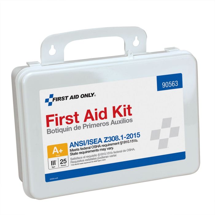 First Aid Only 90563 25 Person First Aid Kit, ANSI 2015 Class A+, Plastic Case