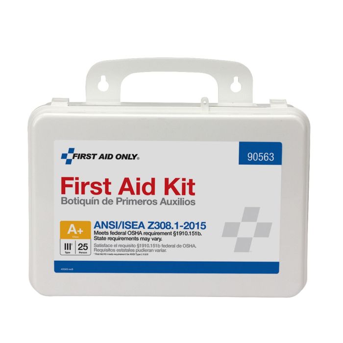 First Aid Only 90563 25 Person First Aid Kit, ANSI 2015 Class A+, Plastic Case