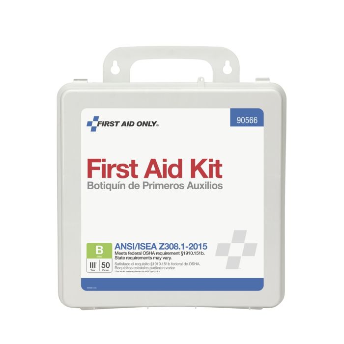 First Aid Only 90566 50 Person First Aid Kit, ANSI 2015 Class B, Plastic Case