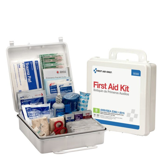 First Aid Only 90566 50 Person First Aid Kit, ANSI 2015 Class B, Plastic Case