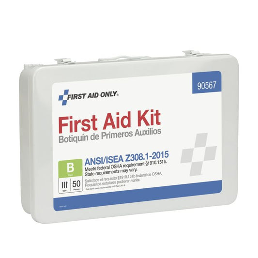 First Aid Only 90567 50 Person First Aid Kit, ANSI 2015 Class B,  Metal Case