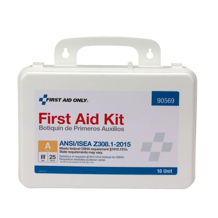 First Aid Only 90569 16 Unit First Aid Kit, ANSI 2015 Class A,  Plastic Case