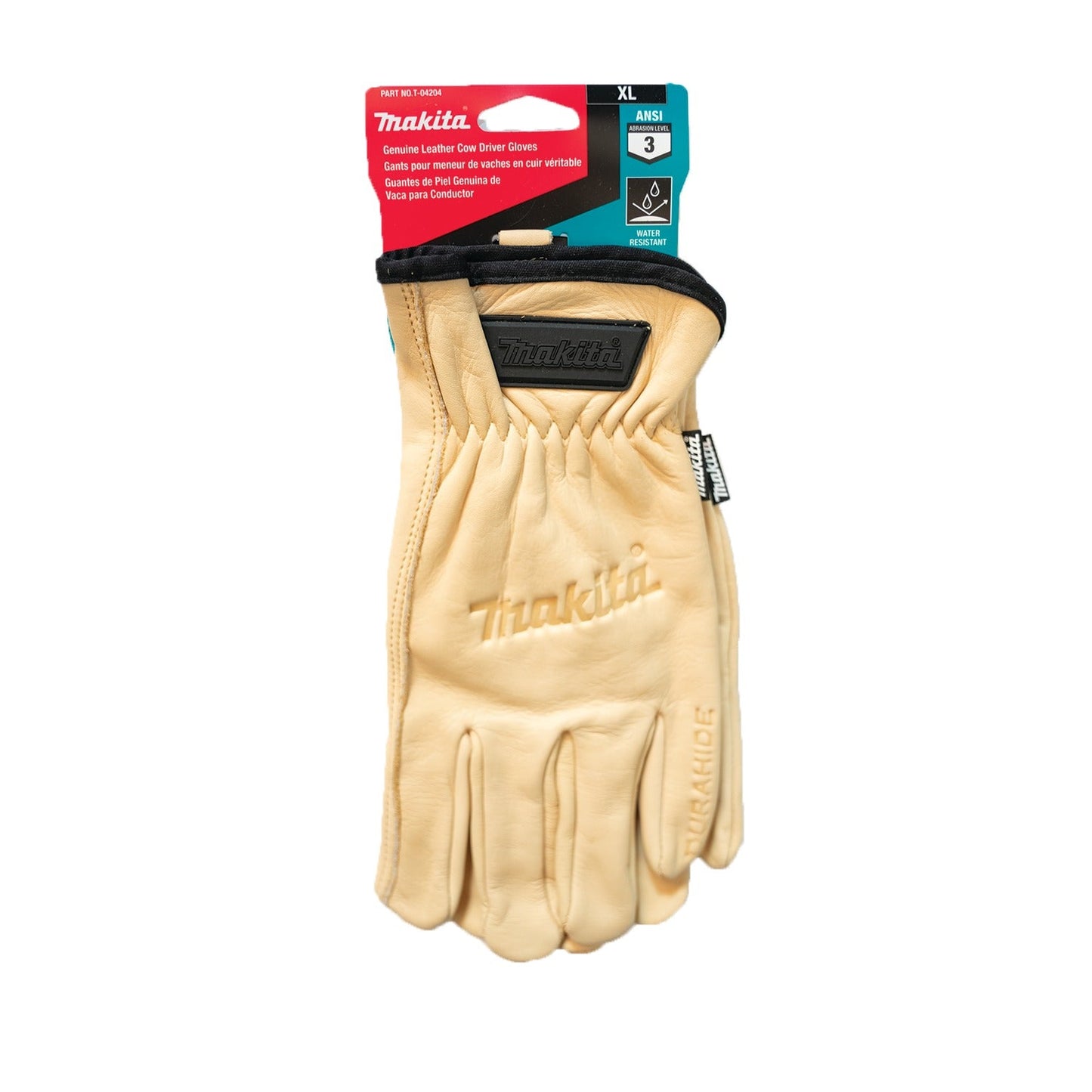 Makita T-04204 100% Genuine Leather Cow Driver Gloves (X‘Large)