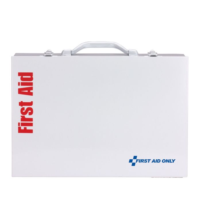 First Aid Only 90573 2 Shelf First Aid ANSI 2015 Class B+ Metal Cabinet, with Meds