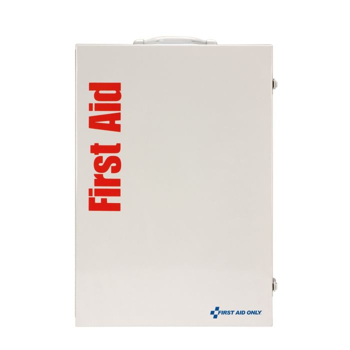 First Aid Only 90576 4 Shelf First Aid ANSI 2015 Class B+ Metal Cabinet, with Meds