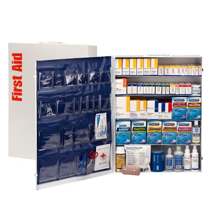 First Aid Only 90577 5 Shelf First Aid ANSI 2015 Class B+ Metal Cabinet, with Meds