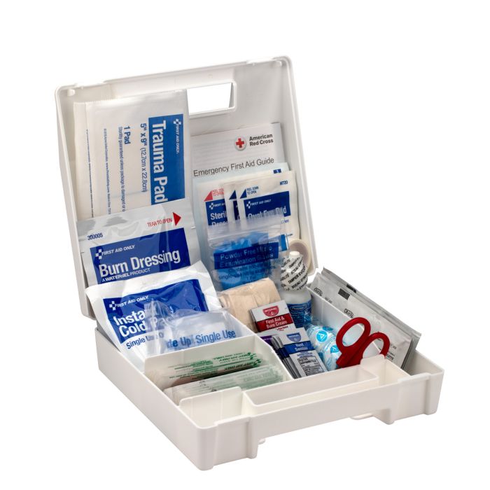 First Aid Only 90588 25 Person First Aid Kit, ANSI 2015 Class A, Plastic Case with Dividers