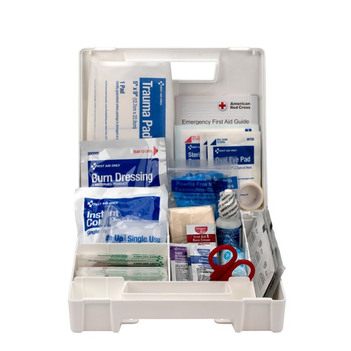 First Aid Only 90588 25 Person First Aid Kit, ANSI 2015 Class A, Plastic Case with Dividers