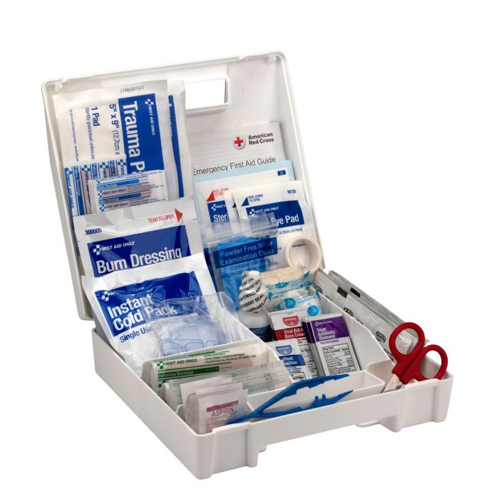 First Aid Only 90589 25 Person First Aid Kit, ANSI 2015 Class A+, Plastic Case with Dividers