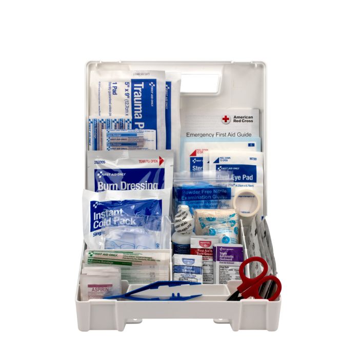 First Aid Only 90589 25 Person First Aid Kit, ANSI 2015 Class A+, Plastic Case with Dividers