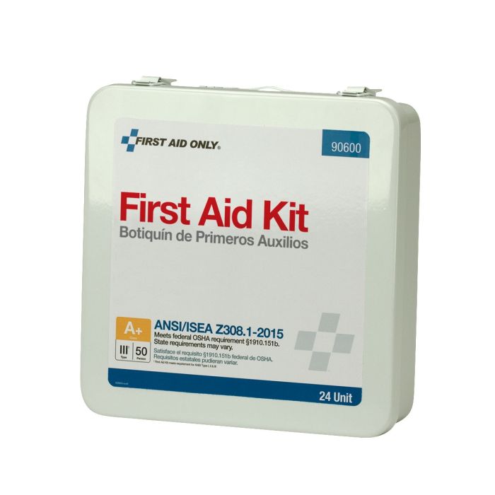 First Aid Only 90600 24 Unit First Aid Kit, ANSI 2015 Class A+,  Metal Case