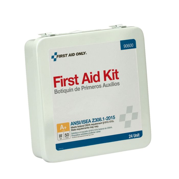 First Aid Only 90600 24 Unit First Aid Kit, ANSI 2015 Class A+,  Metal Case