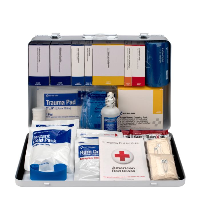 First Aid Only 90671 50 Person Contractor ANSI 2015 Class B+ First Aid Kit, Metal Case